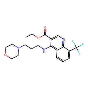 Ethyl 4-(3-morpholin-4-ylpropylamino)-8-(trifluoromethyl)quinoline-3-carboxylate structure