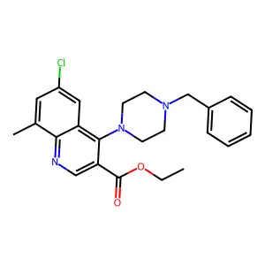 Ethyl 4-(4-benzylpiperazin-1-yl)-6-chloro-8-methylquinoline-3-carboxylate structure