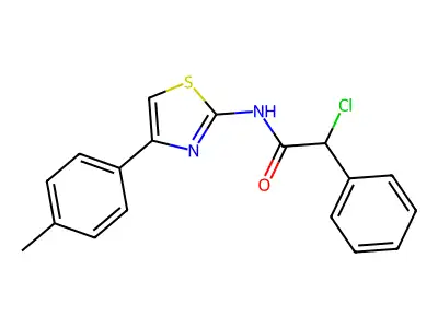 2-chloro-N-[4-(4-methylphenyl)-1,3-thiazol-2-yl]-2-phenylacetamide structure