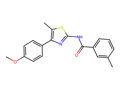 N-[4-(4-methoxyphenyl)-5-methyl-1,3-thiazol-2-yl]-3-methylbenzamide structure