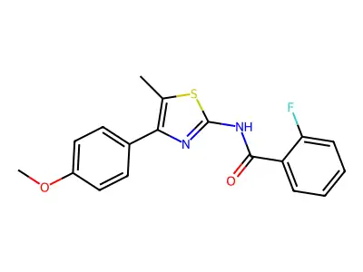 2-fluoro-N-[4-(4-methoxyphenyl)-5-methyl-1,3-thiazol-2-yl]benzamide structure