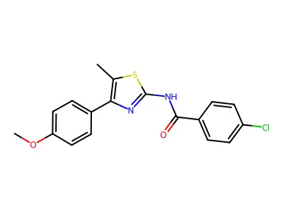 4-chloro-N-[4-(4-methoxyphenyl)-5-methyl-1,3-thiazol-2-yl]benzamide structure