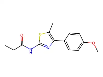 N-[4-(4-methoxyphenyl)-5-methyl-1,3-thiazol-2-yl]propanamide structure
