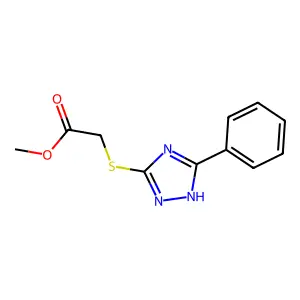 methyl 2-[(5-phenyl-1H-1,2,4-triazol-3-yl)sulfanyl]acetate structure