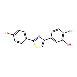 4-[2-(4-Hydroxyphenyl)-1,3-thiazol-4-yl]benzene-1,2-diol structure