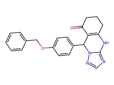 9-[4-(benzyloxy)phenyl]-5,6,7,9-tetrahydro[1,2,4]triazolo[5,1-b]quinazolin-8(4H)-one structure