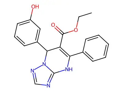 ethyl 7-(3-hydroxyphenyl)-5-phenyl-4,7-dihydro[1,2,4]triazolo[1,5-a]pyrimidine-6-carboxylate structure