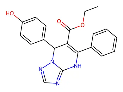 ethyl 7-(4-hydroxyphenyl)-5-phenyl-4,7-dihydro[1,2,4]triazolo[1,5-a]pyrimidine-6-carboxylate structure