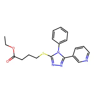 Ethyl 4-[(4-phenyl-5-pyridin-3-yl-1,2,4-triazol-3-yl)sulfanyl]butanoate structure