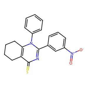 2-(3-Nitrophenyl)-1-phenyl-1,4,5,6,7,8-hexahydroquinazoline-4-thione structure