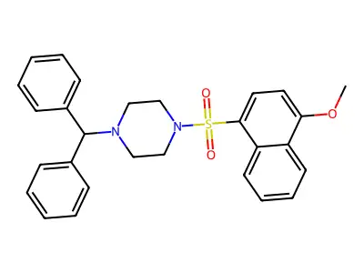 1-(Diphenylmethyl)-4-[(4-methoxynaphthalen-1-yl)sulfonyl]piperazine structure