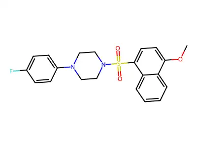 4-(4-Fluorophenyl)-1-[(4-methoxynaphthyl)sulfonyl]piperazine structure