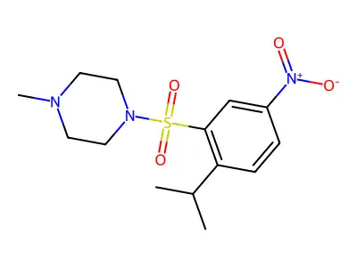 1-Methyl-4-(5-nitro-2-propan-2-ylphenyl)sulfonylpiperazine structure