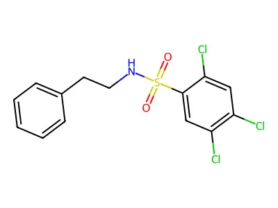 2,4,5-trichloro-N-(2-phenylethyl)benzene-1-sulfonamide structure
