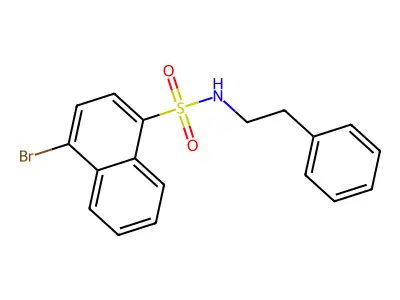 4-bromo-N-(2-phenylethyl)naphthalene-1-sulfonamide structure