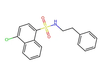 4-chloro-N-(2-phenylethyl)naphthalene-1-sulfonamide structure