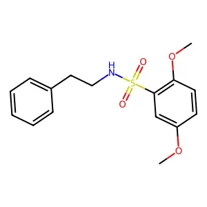 2,5-dimethoxy-N-(2-phenylethyl)benzenesulfonamide structure