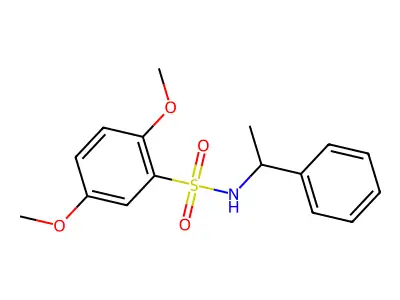 2,5-dimethoxy-N-(1-phenylethyl)benzenesulfonamide structure