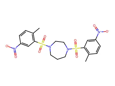 1,4-Bis[(2-methyl-5-nitrophenyl)sulfonyl]-1,4-diazepane structure