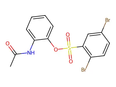 2-(Acetylamino)phenyl 2,5-dibromobenzenesulfonate structure