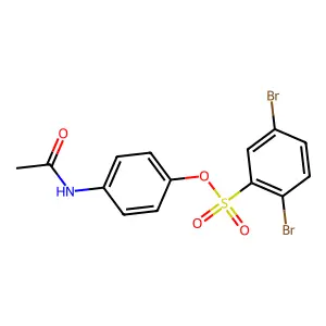 (4-Acetamidophenyl) 2,5-dibromobenzenesulfonate structure