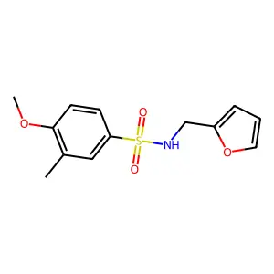 N-(furan-2-ylmethyl)-4-methoxy-3-methylbenzenesulfonamide structure