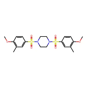 1,4-Bis[(4-methoxy-3-methylphenyl)sulfonyl]piperazine structure