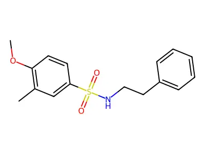 4-methoxy-3-methyl-N-phenethylbenzenesulfonamide structure
