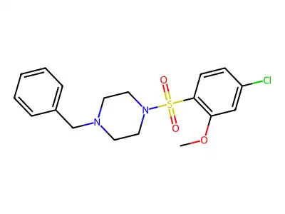 1-Benzyl-4-(4-chloro-2-methoxyphenyl)sulfonylpiperazine structure