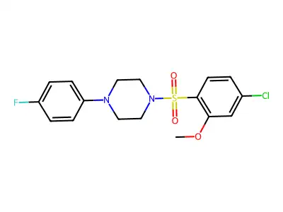 1-(4-Chloro-2-methoxyphenyl)sulfonyl-4-(4-fluorophenyl)piperazine structure