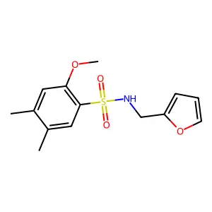 N-(furan-2-ylmethyl)-2-methoxy-4,5-dimethylbenzenesulfonamide structure