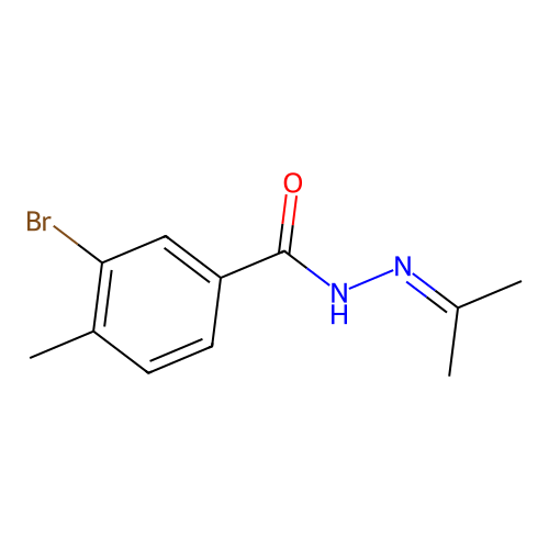 3-bromo-4-methyl-N'-(propan-2-ylidene)benzohydrazide structure