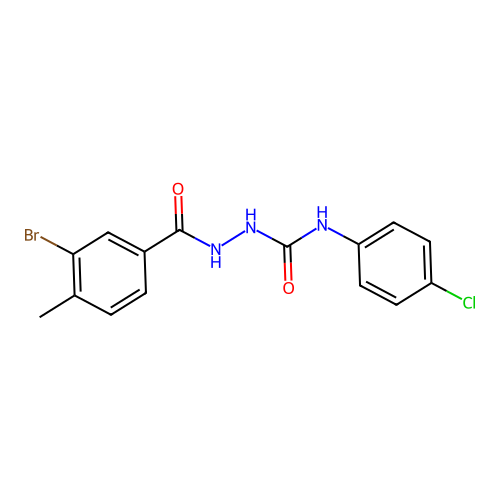 2-(3-bromo-4-methylbenzoyl)-N-(4-chlorophenyl)hydrazinecarboxamide structure