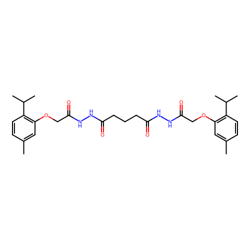 N'~1~,N'~5~-bis{[5-methyl-2-(propan-2-yl)phenoxy]acetyl}pentanedihydrazide structure
