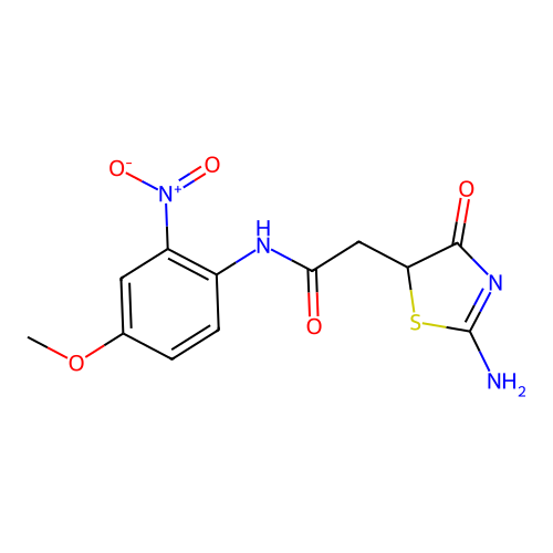 2-(2-amino-4-oxo-1,3-thiazol-5-yl)-N-(4-methoxy-2-nitrophenyl)acetamide structure