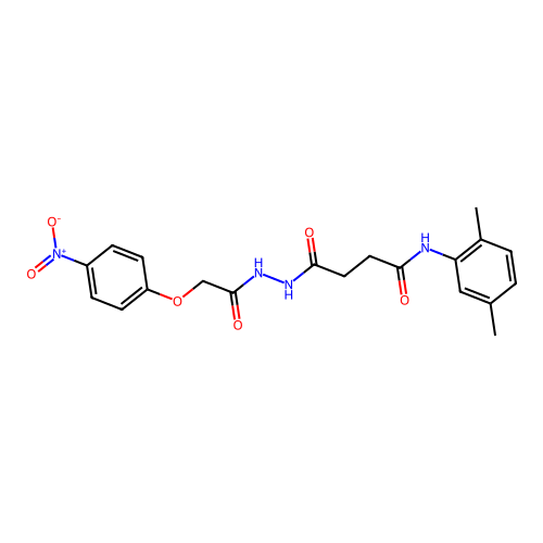 N-(2,5-dimethylphenyl)-4-[2-({4-nitrophenoxy}acetyl)hydrazino]-4-oxobutanamide structure