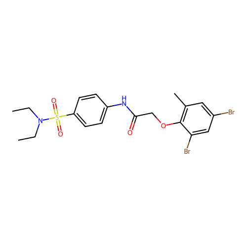 2-(2,4-dibromo-6-methylphenoxy)-N-[4-(diethylsulfamoyl)phenyl]acetamide structure
