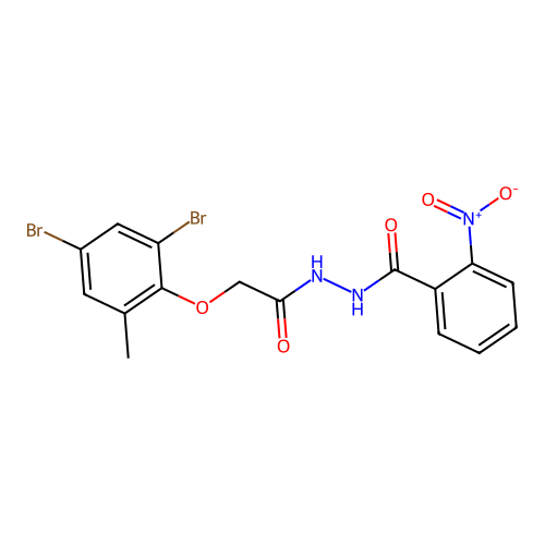N'-[(2,4-dibromo-6-methylphenoxy)acetyl]-2-nitrobenzohydrazide structure