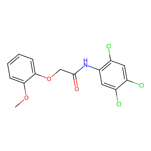 2-(2-methoxyphenoxy)-N-(2,4,5-trichlorophenyl)acetamide structure
