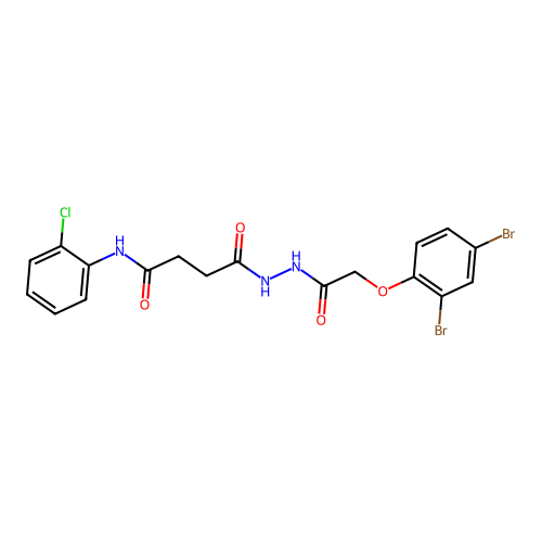 N-(2-chlorophenyl)-4-{2-[(2,4-dibromophenoxy)acetyl]hydrazinyl}-4-oxobutanamide structure