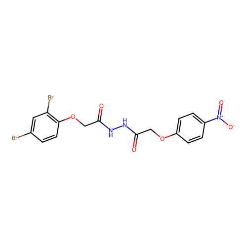 2-(2,4-dibromophenoxy)-N'-[(4-nitrophenoxy)acetyl]acetohydrazide structure
