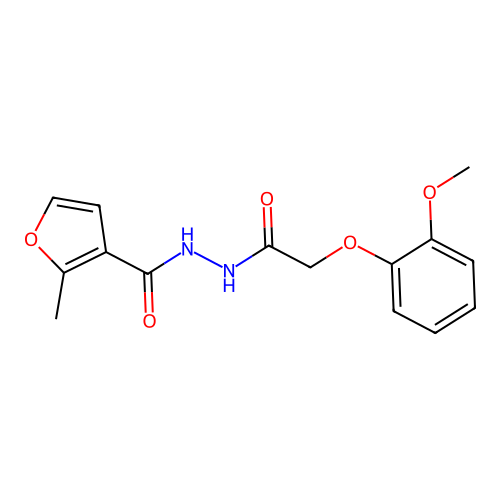 N'-[(2-methoxyphenoxy)acetyl]-2-methyl-3-furohydrazide structure