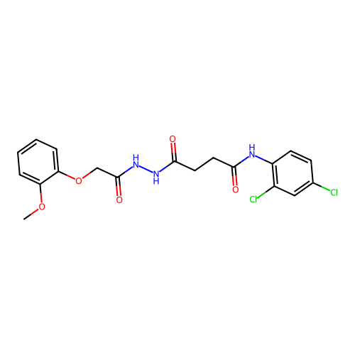 N-(2,4-dichlorophenyl)-4-{2-[(2-methoxyphenoxy)acetyl]hydrazino}-4-oxobutanamide structure