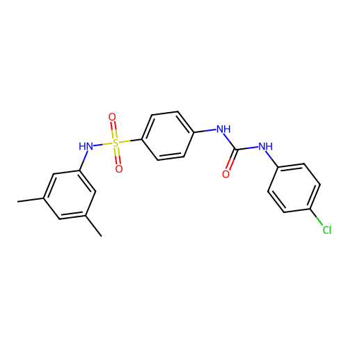 4-{[(4-chlorophenyl)carbamoyl]amino}-N-(3,5-dimethylphenyl)benzenesulfonamide structure