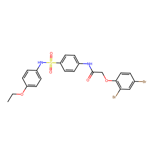 2-(2,4-dibromophenoxy)-N-{4-[(4-ethoxyphenyl)sulfamoyl]phenyl}acetamide structure