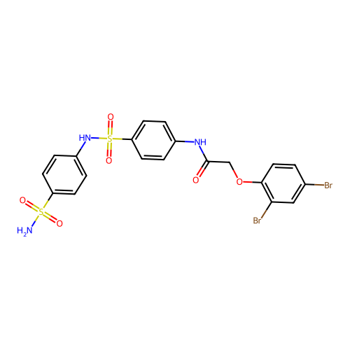 2-(2,4-dibromophenoxy)-N-{4-[(4-sulfamoylphenyl)sulfamoyl]phenyl}acetamide structure