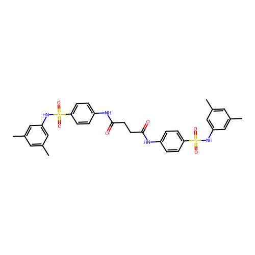 N,N'-bis{4-[(3,5-dimethylphenyl)sulfamoyl]phenyl}butanediamide structure