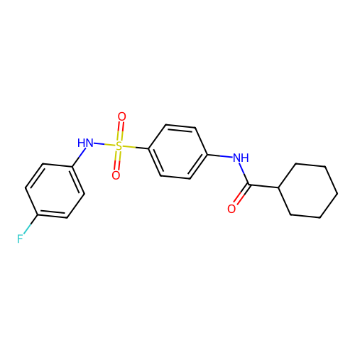 N-[4-[(4-fluorophenyl)sulfamoyl]phenyl]cyclohexanecarboxamide structure