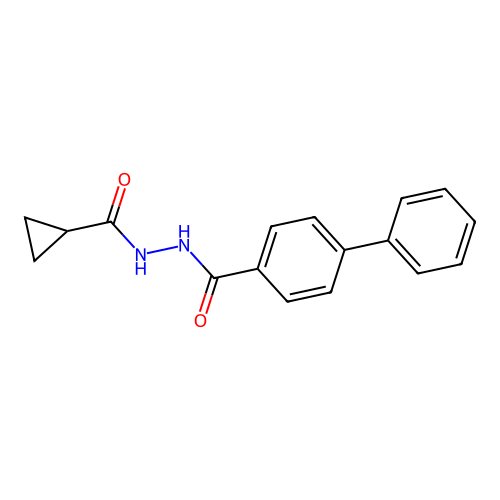 N'-(cyclopropylcarbonyl)biphenyl-4-carbohydrazide structure