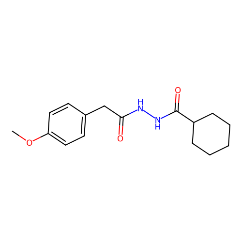 N'-[2-(4-methoxyphenyl)acetyl]cyclohexanecarbohydrazide structure
